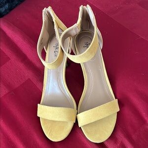Stylish Yellow Women's Sandals. Color is more of a mustard yellow.